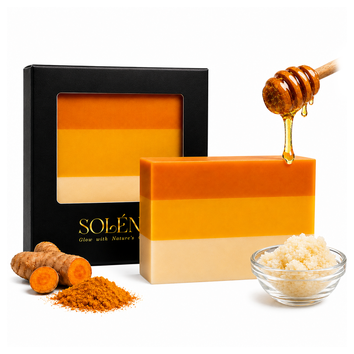 Glow Naturally Turmeric Soap with Shea Butter, Honey & Kojic Acid