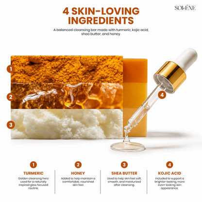 Glow Naturally Turmeric Soap with Shea Butter, Honey & Kojic Acid