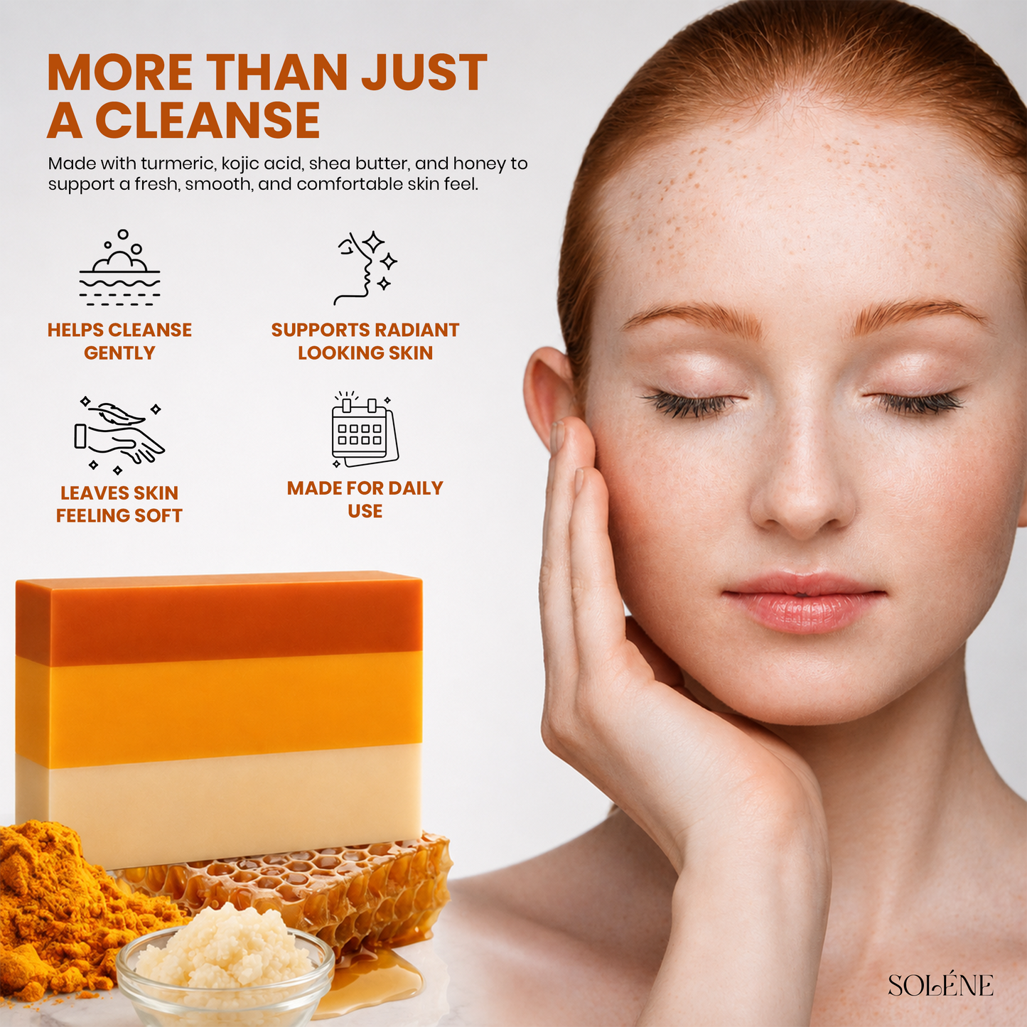 Glow Naturally Turmeric Soap with Shea Butter, Honey & Kojic Acid