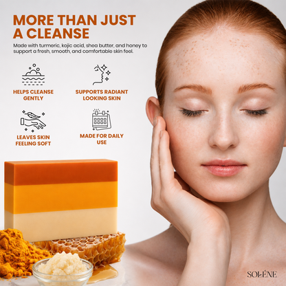Glow Naturally Turmeric Soap with Shea Butter, Honey & Kojic Acid